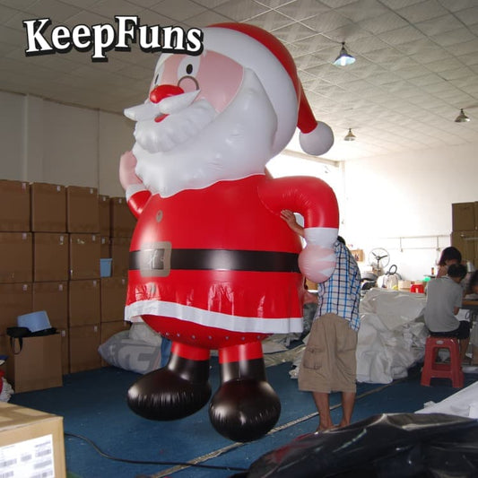 KeepFuns Waterproof PVC Santa Claus Model - Custom Logo Available for Christmas Yard/ Mall Decoration & Brand Marketing