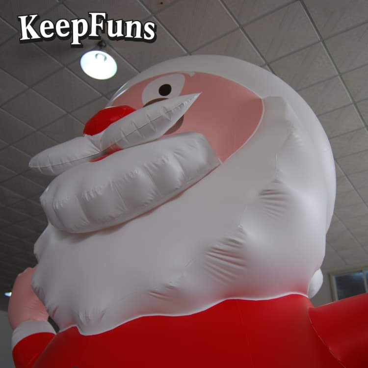 KeepFuns Waterproof PVC Santa Claus Model - Custom Logo Available for Christmas Yard/ Mall Decoration & Brand Marketing