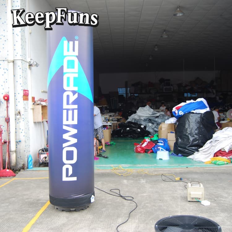 KeepFuns Inflatable Advertising Light Tubes: Customizable (color, size, print), easy to inflate, durable, ideal for ads, malls, clubs, courtyards.