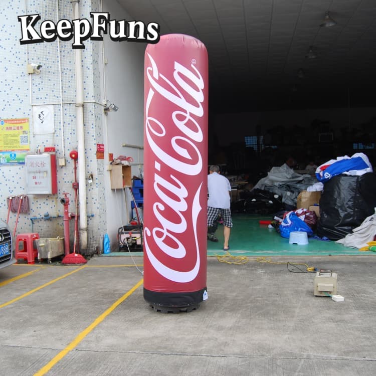 KeepFuns Inflatable Advertising Light Tubes: Customizable (color, size, print), easy to inflate, durable, ideal for ads, malls, clubs, courtyards.