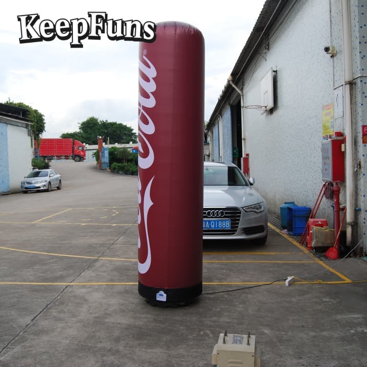 KeepFuns Inflatable Advertising Light Tubes: Customizable (color, size, print), easy to inflate, durable, ideal for ads, malls, clubs, courtyards.