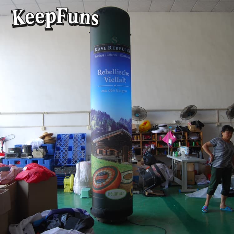 KeepFuns Inflatable Advertising Light Tubes: Customizable (color, size, print), easy to inflate, durable, ideal for ads, malls, clubs, courtyards.