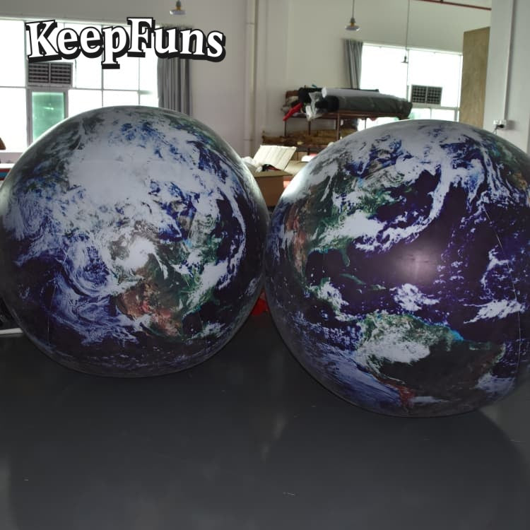 KeepFuns PVC Inflatable Planet Balloons, customizable in size and Logo, made of waterproof and durable material, suitable for mall decoration, party decoration, theme events, and advertising