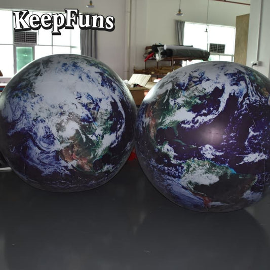 KeepFuns PVC Inflatable Planet Balloons, customizable in size and Logo, made of waterproof and durable material, suitable for mall decoration, party decoration, theme events, and advertising