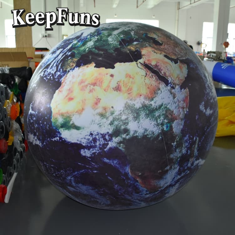 KeepFuns PVC Inflatable Planet Balloons, customizable in size and Logo, made of waterproof and durable material, suitable for mall decoration, party decoration, theme events, and advertising