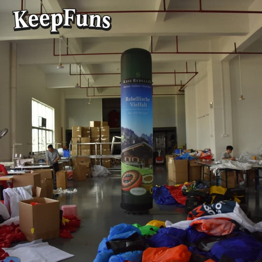 KeepFuns inflatable light tubes can be inflated quickly. They are customizable in size, color, and printed content, and are lightweight. They are suitable for store or product promotion, event promotion, etc.