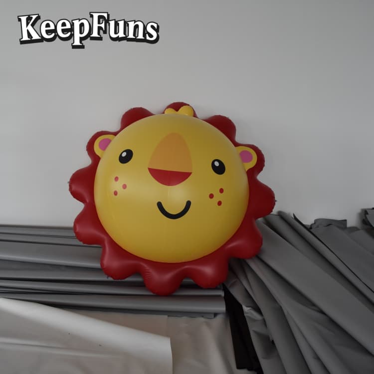 KeepFuns Customizable PVC Sun-Shaped Inflatable Ball - Waterproof Logo Print for Advertising/Events/Parties