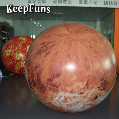 KeepFuns PVC Inflatable Planet Balloons, customizable in size and Logo, made of waterproof and durable materials, suitable for mall decorations, party decorations, theme events, and advertising promotions
