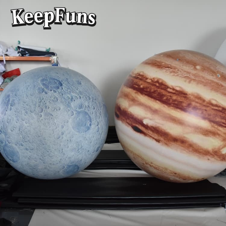 KeepFuns PVC Inflatable Planet Balloons, customizable in size and Logo, made of waterproof and durable materials, suitable for mall decorations, party decorations, theme events, and advertising promotions