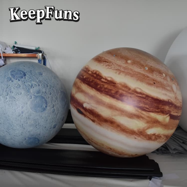 KeepFuns PVC Inflatable Planet Balloons, customizable in size and Logo, made of waterproof and durable materials, suitable for mall decorations, party decorations, theme events, and advertising promotions