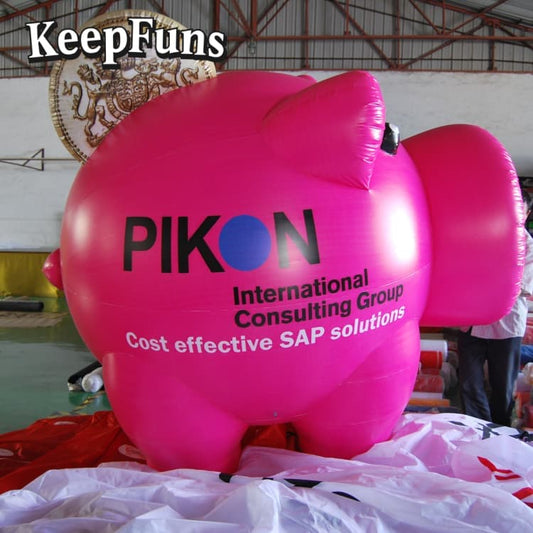 KeepFuns Heavy-Duty Waterproof PVC Pink Pig Inflatable Toy - Logo Printable for Indoor Playground & Kids Entertainment