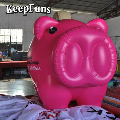 KeepFuns Heavy-Duty Waterproof PVC Pink Pig Inflatable Toy - Logo Printable for Indoor Playground & Kids Entertainment