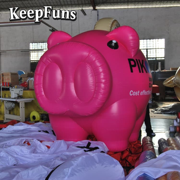 KeepFuns Heavy-Duty Waterproof PVC Pink Pig Inflatable Toy - Logo Printable for Indoor Playground & Kids Entertainment
