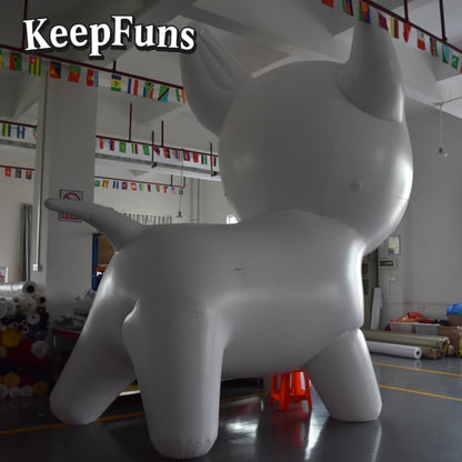 KeepFuns Heavy-Duty Waterproof PVC Giant Dog Statue | Customizable Logo - Ideal for Promotions, Store Activities & Celebrations