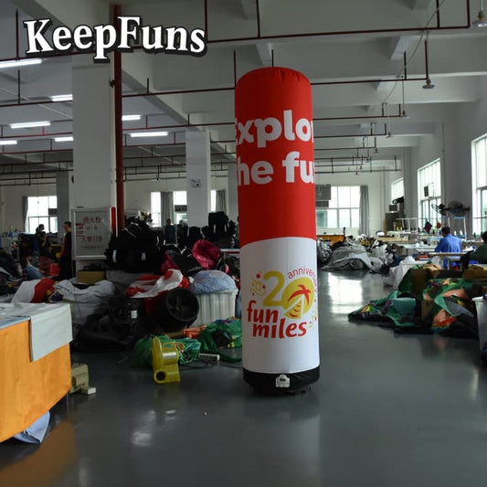 KeepFuns inflatable light tubes can be inflated quickly. They are customizable in size, color, and printed content, and are lightweight. They are suitable for store or product promotion, event promotion, etc.