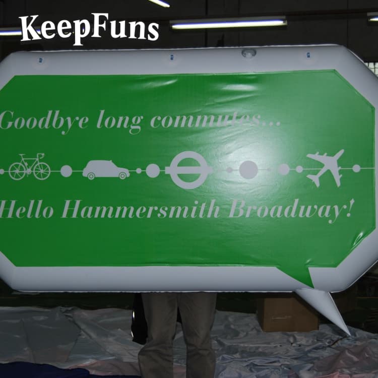 KeepFuns Durable Inflatable Light Bulb Prop - PVC Waterproof Material, Customizable Logo for Product Promotion & Brand Activation