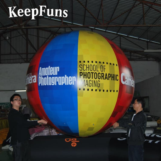 KeepFuns PVC inflatable balloons, with customizable size and Logo, made of waterproof and durable materials, suitable for shopping mall decorations, party decorations, theme activities, and advertising promotions.
