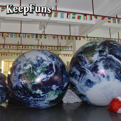 KeepFuns PVC Inflatable Planet Balloons, customizable in size and Logo, made of waterproof and durable material, suitable for mall decoration, party decoration, theme events, and advertising