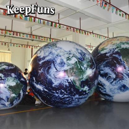 KeepFuns PVC Inflatable Planet Balloons, customizable in size and Logo, made of waterproof and durable material, suitable for mall decoration, party decoration, theme events, and advertising