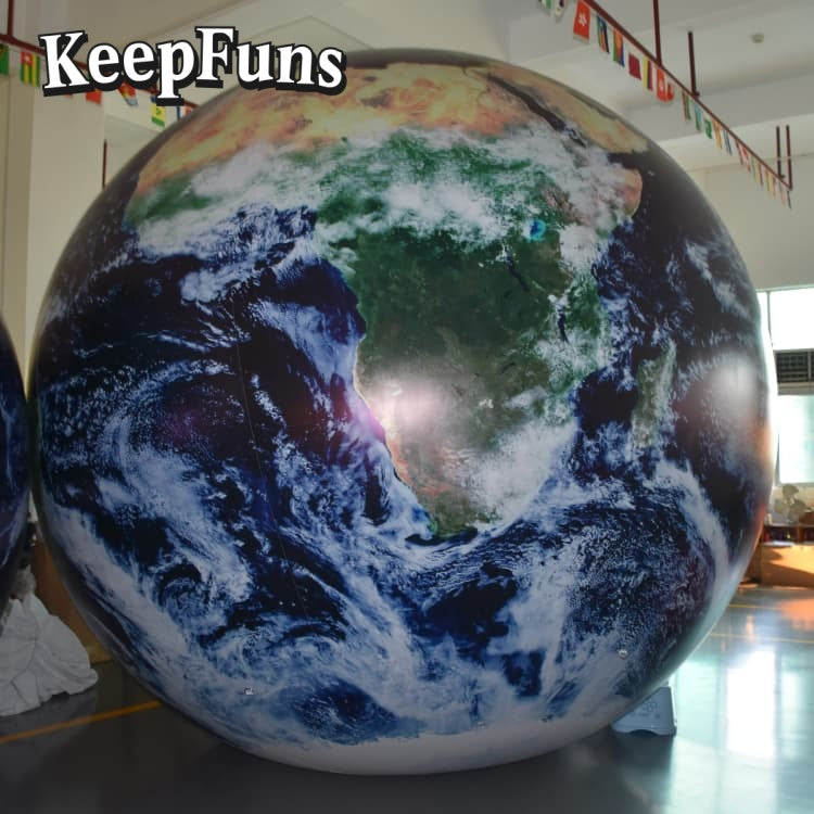 KeepFuns PVC Inflatable Planet Balloons, customizable in size and Logo, made of waterproof and durable material, suitable for mall decoration, party decoration, theme events, and advertising