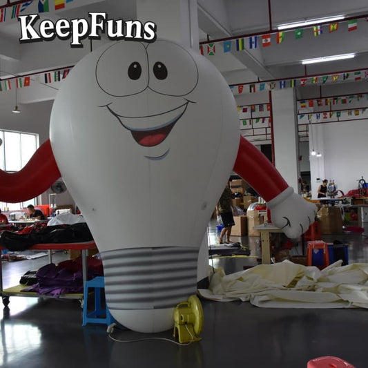 KeepFuns Durable Inflatable Light Bulb Prop - PVC Waterproof Material, Customizable Logo for Product Promotion & Brand Activation