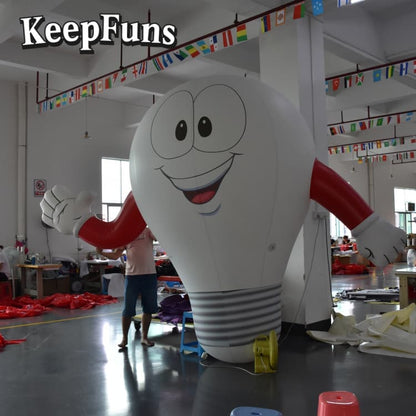 KeepFuns Durable Inflatable Light Bulb Prop - PVC Waterproof Material, Customizable Logo for Product Promotion & Brand Activation