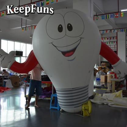 KeepFuns Durable Inflatable Light Bulb Prop - PVC Waterproof Material, Customizable Logo for Product Promotion & Brand Activation
