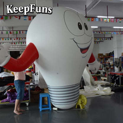 KeepFuns Durable Inflatable Light Bulb Prop - PVC Waterproof Material, Customizable Logo for Product Promotion & Brand Activation