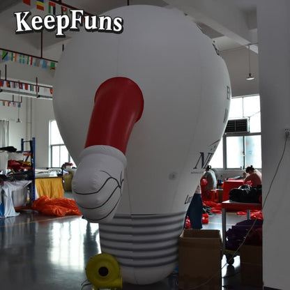 KeepFuns Durable Inflatable Light Bulb Prop - PVC Waterproof Material, Customizable Logo for Product Promotion & Brand Activation