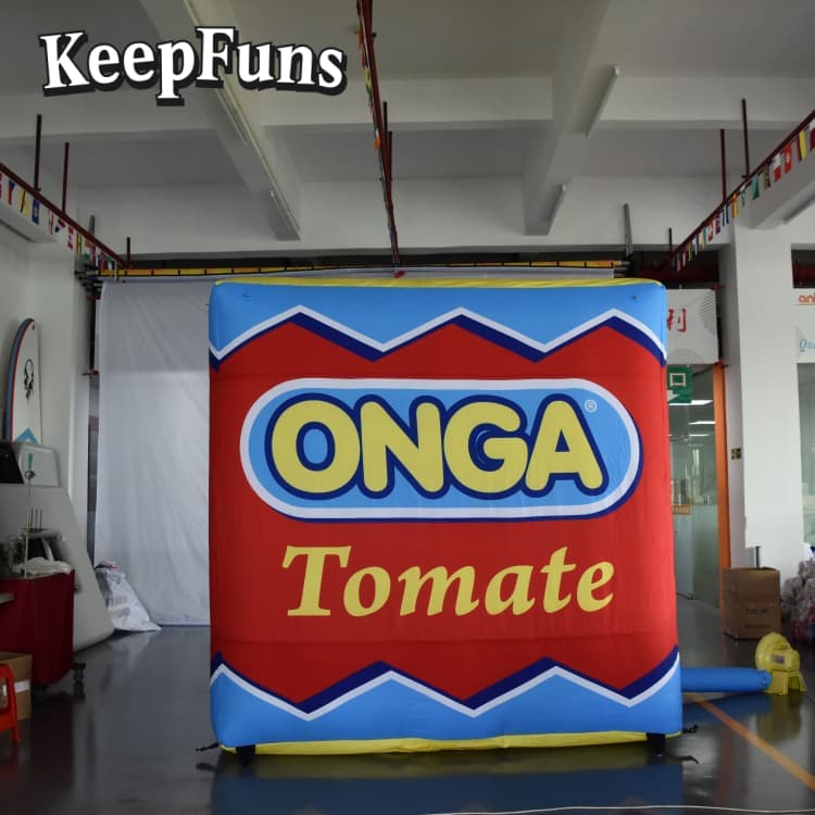 KeepFuns Custom Logo PVC Cube Inflatable Ball - Durable Waterproof for Commercial Events & Product Launch