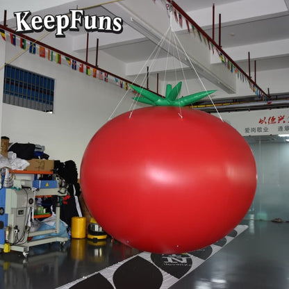 KeepFuns Durable PVC Inflatable Tomato Toy - Custom Logo Available for Commercial Promotion, Shopping Mall Activities