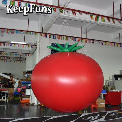 KeepFuns Durable PVC Inflatable Tomato Toy - Custom Logo Available for Commercial Promotion, Shopping Mall Activities