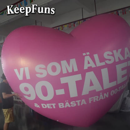 KeepFuns Waterproof PVC Heart Balloon with Custom Logo | Heavy-Duty Material for Brand Campaigns/Festival Decor/Events
