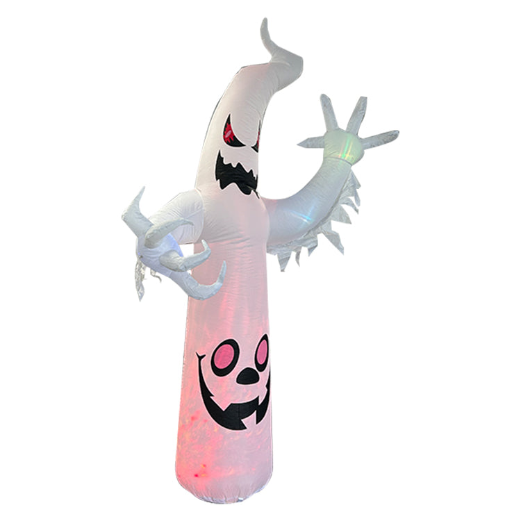 7FT Halloween Inflatable Ghost Decoration with LED Lights - Spooky Outdoor Yard Decor for Halloween Party, Blow - up Pumpkin Lanterns & Party Supplies Included