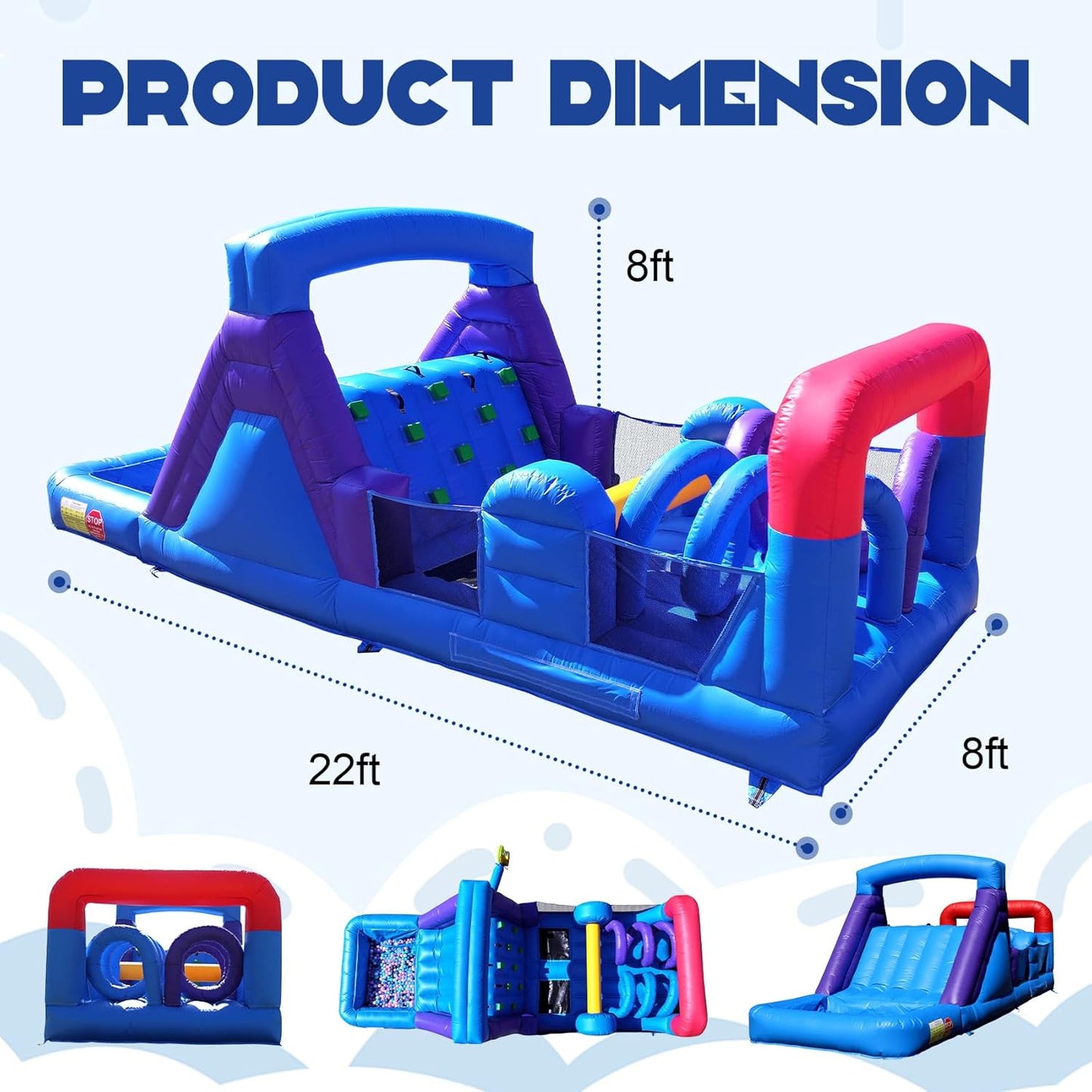 KeepFuns Family courtyard inflatable obstacle course children's climbing slide amusement facilities outdoor parent-child interactive toys