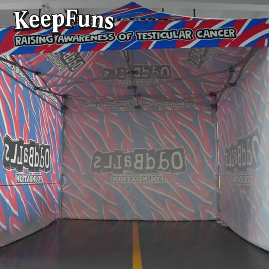 KeepFuns folding tent, with customizable size, color and printed content, is easy to set up and lightweight, suitable for events such as exhibitions, commercial promotions, outdoor events, etc.