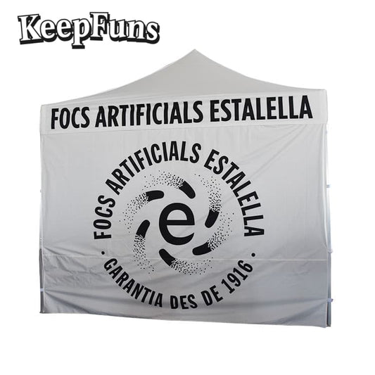 KeepFuns folding tent, which can be customized in size, color and printed content, is easy to set up and lightweight, and is suitable for events such as exhibitions, commercial promotions, and outdoor competitions.