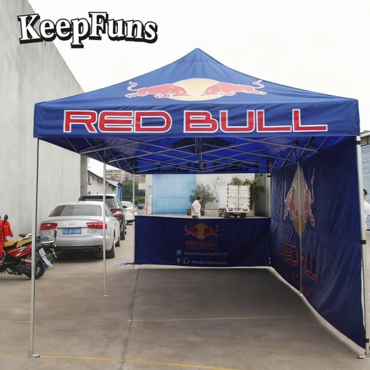 KeepFuns folding tent, with customizable size, color and printed content, is easy to set up and lightweight, suitable for events such as exhibitions, commercial promotions, and outdoor competitions.