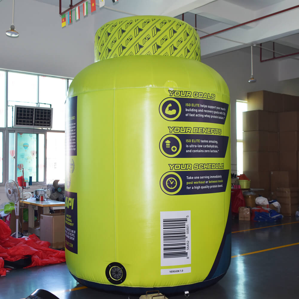 KeepKuns Giant API ISO ELITE protein powder can inflatable model for fitness supplement brand promotion and gym activity props
