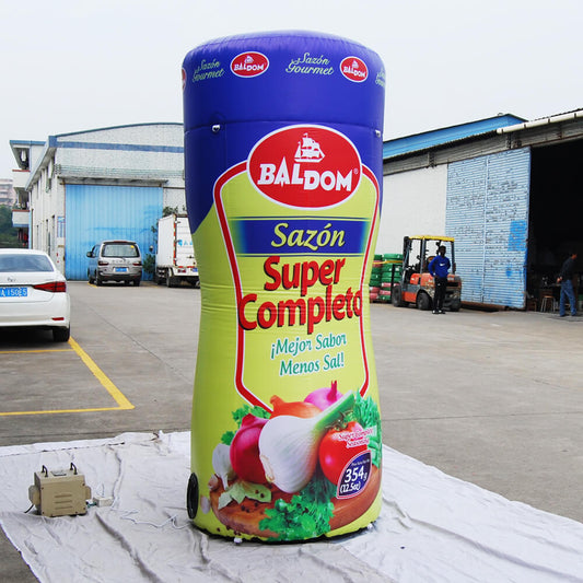 KeepFuns Giant Baldom Super Seasoning Inflatable Tank Model, Condiment Brand Promotion Inflatable Model, Supermarket Activity Display Props