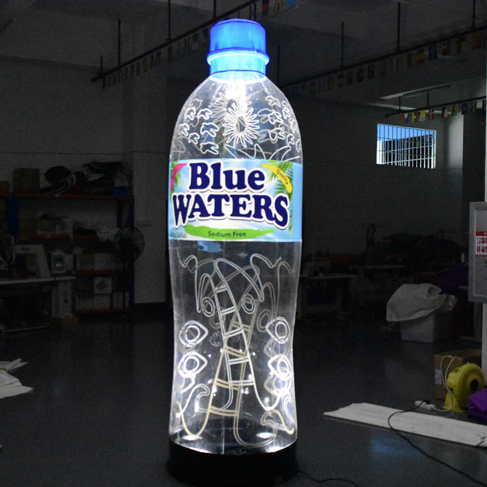 KeepFuns Giant Blue Waters water bottle inflatable model with light, brand promotion inflatable model, nightclub props