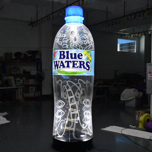 KeepFuns Giant Blue Waters water bottle inflatable model with light, brand promotion inflatable model, nightclub props