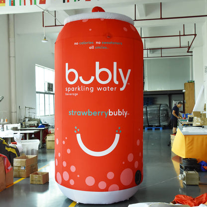 KeepFuns Giant Bubly Sparkling Water Inflatable Tank Model Strawberry Flavored Drink Brand Promotion Inflatable Model Commercial Activity Display Props