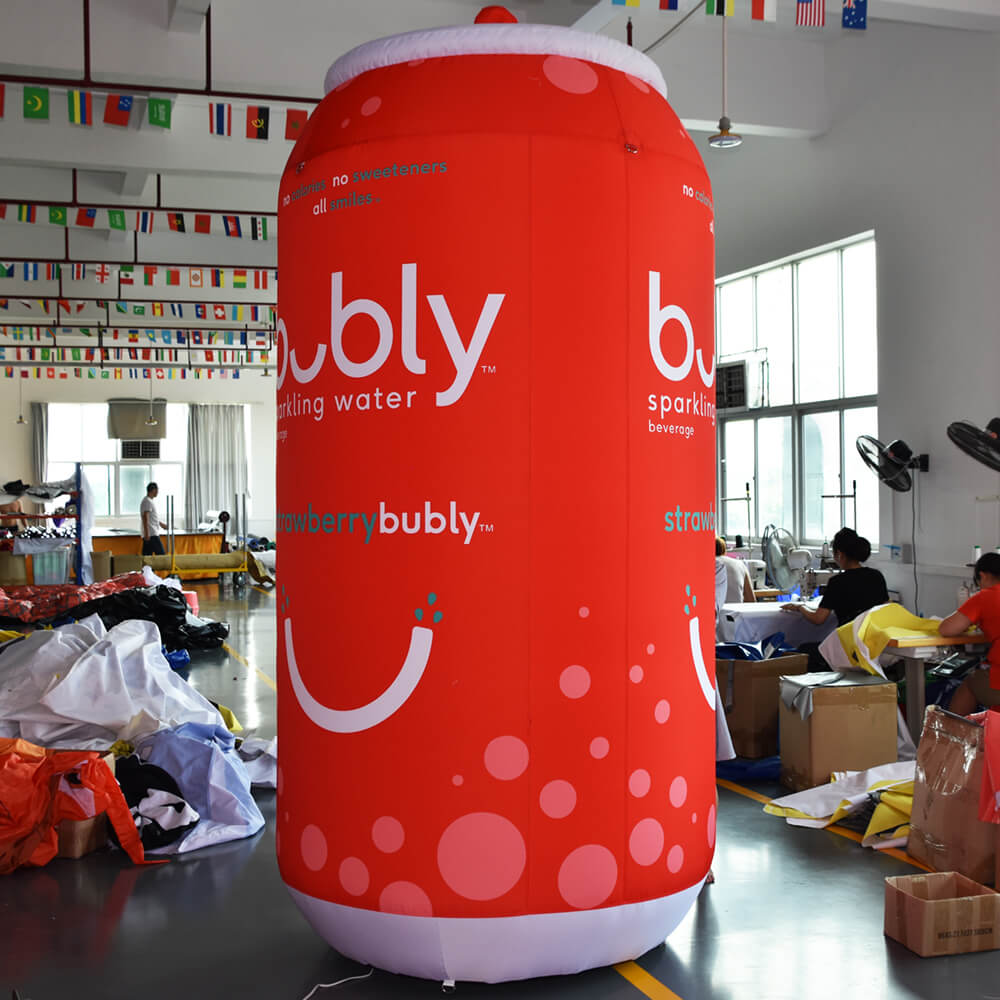 KeepFuns Giant Bubly Sparkling Water Inflatable Tank Model Strawberry Flavored Drink Brand Promotion Inflatable Model Commercial Activity Display Props