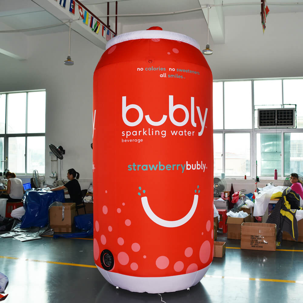 KeepFuns Giant Bubly Sparkling Water Inflatable Tank Model Strawberry Flavored Drink Brand Promotion Inflatable Model Commercial Activity Display Props