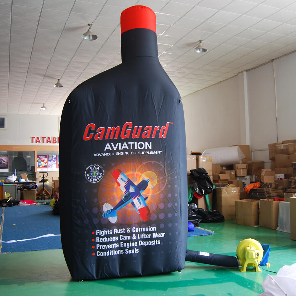KeepFuns Giant CamGuard Aircraft Engine Oil Inflatable Bottle Model, Aviation Product Promotion Inflatable Model, Exhibition Prop