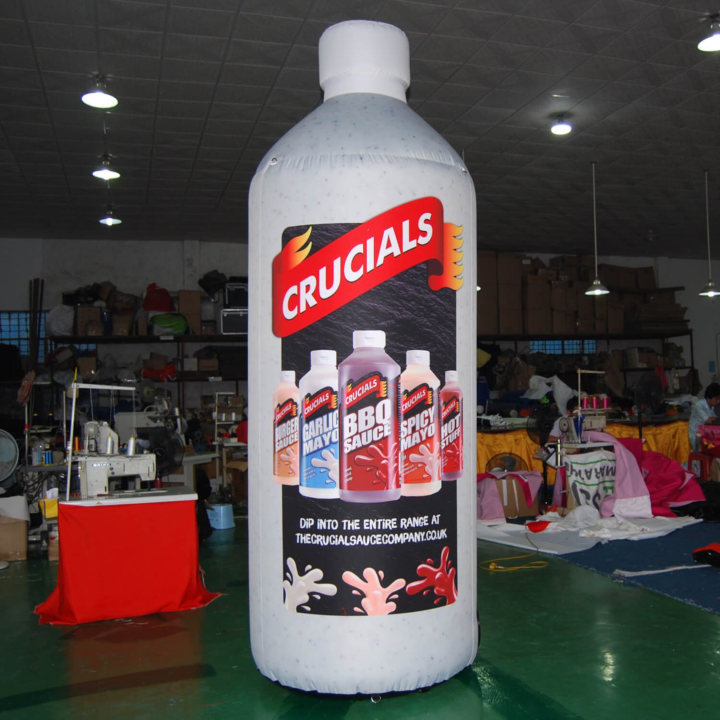KeepFuns Giant Crucials sauce bottle inflatable model for food brand promotion and shopping mall event display props
