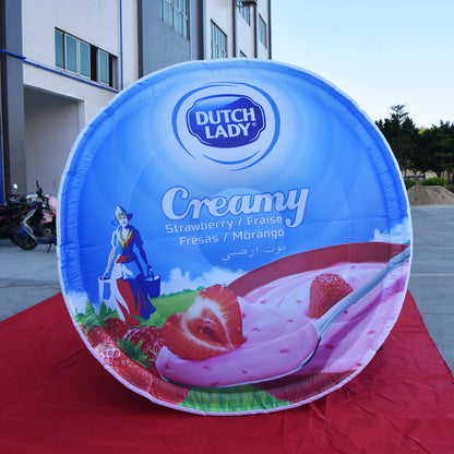 KeepFuns Giant Dutch Lady Strawberry Yogurt Inflatable Model Dairy Brand Promotion Inflatable Model Supermarket Activity Display Props