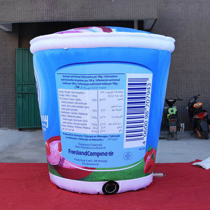 KeepFuns Giant Dutch Lady Strawberry Yogurt Inflatable Model Dairy Brand Promotion Inflatable Model Supermarket Activity Display Props