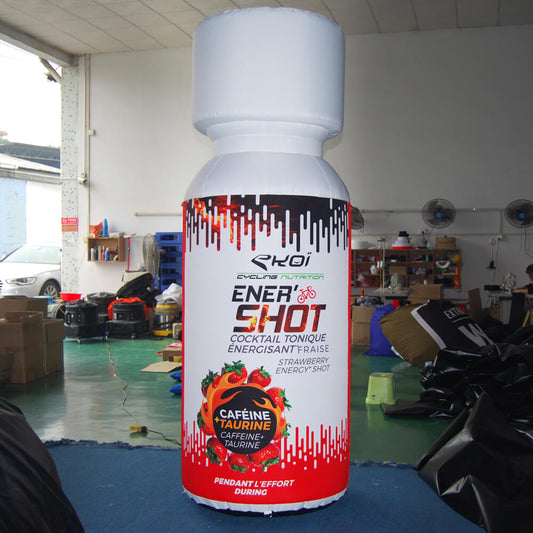 KeepFuns Giant EKOI Strawberry Flavor Energy Drink Inflatable Bottle Model Sports Nutrition Brand Promotion Inflatable Cycling Event Display Prop